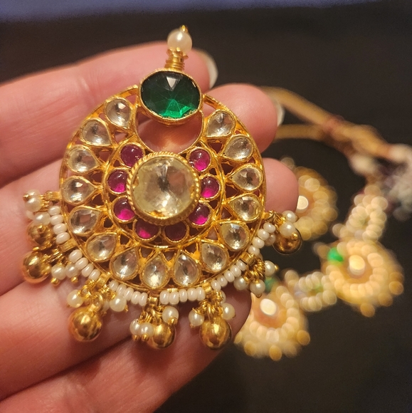 Kundan Necklace Earring Set premium quality - Picture 5 of 5